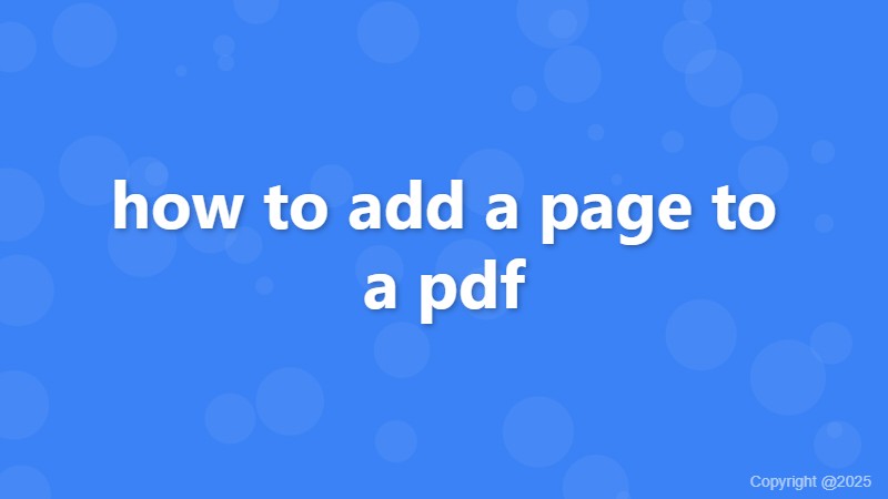 how to add a page to a pdf