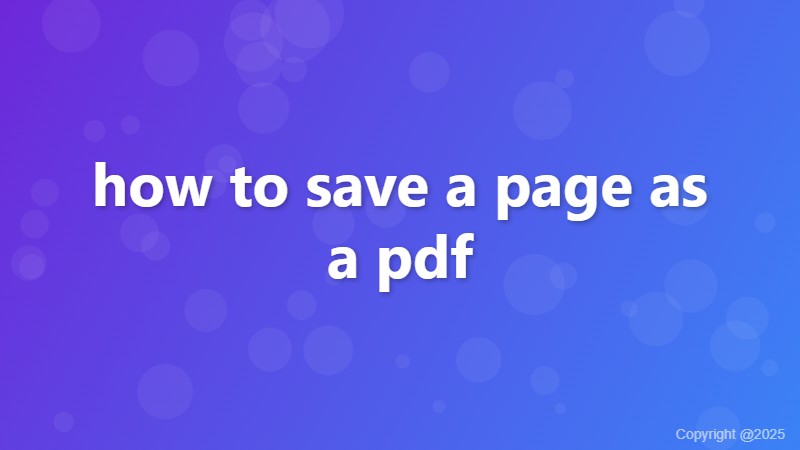 how to save a page as a pdf